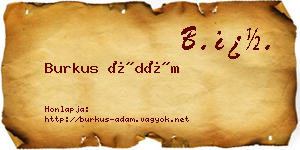 Burkus Ádám névjegykártya