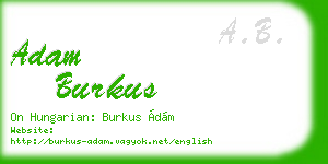 adam burkus business card