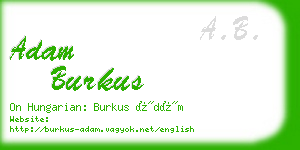 adam burkus business card